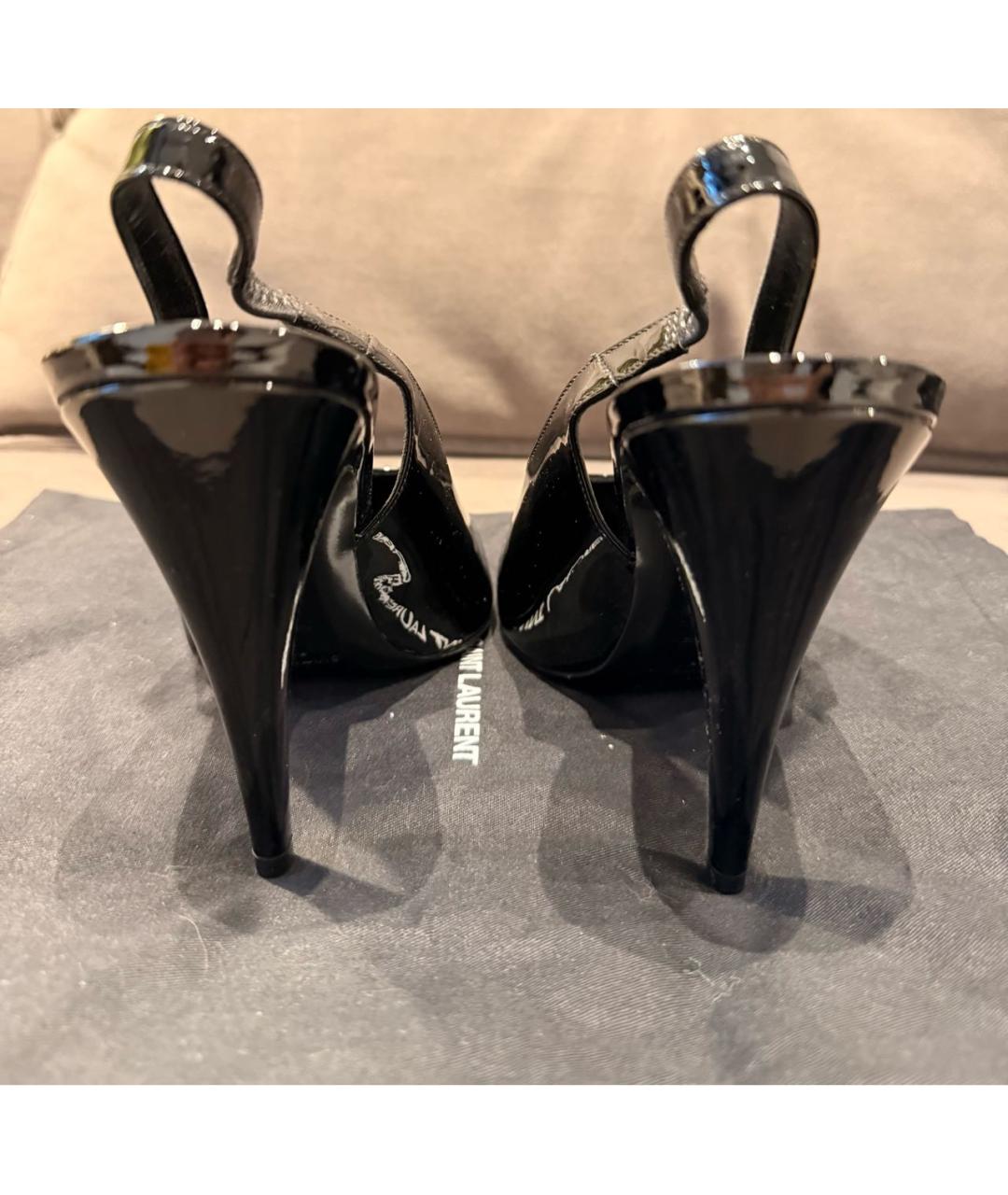 SAINT LAURENT Черные туфли из лакированной кожи, фото 4