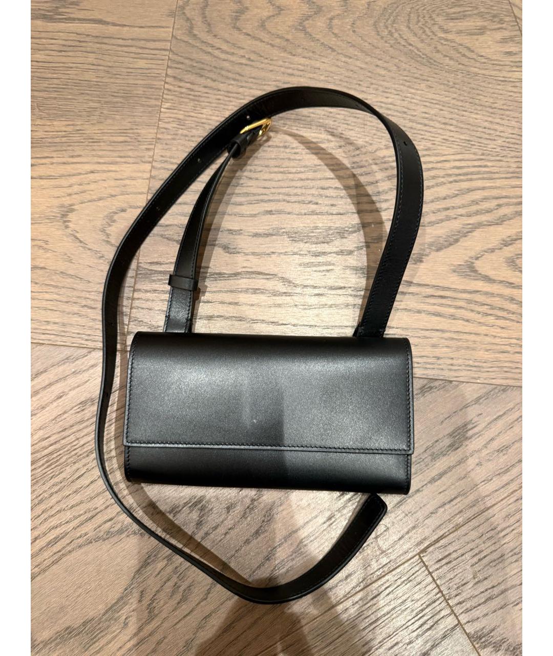 THE ROW Черная кожаная поясная сумка, фото 5