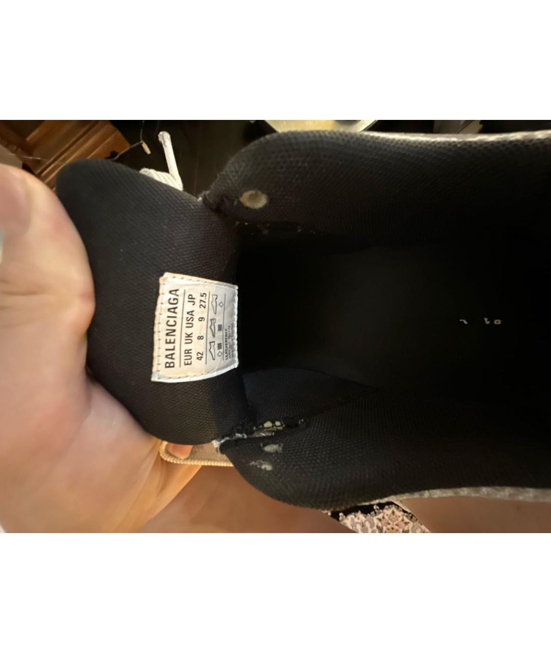 BALENCIAGA Серые текстильные низкие кроссовки / кеды, фото 6