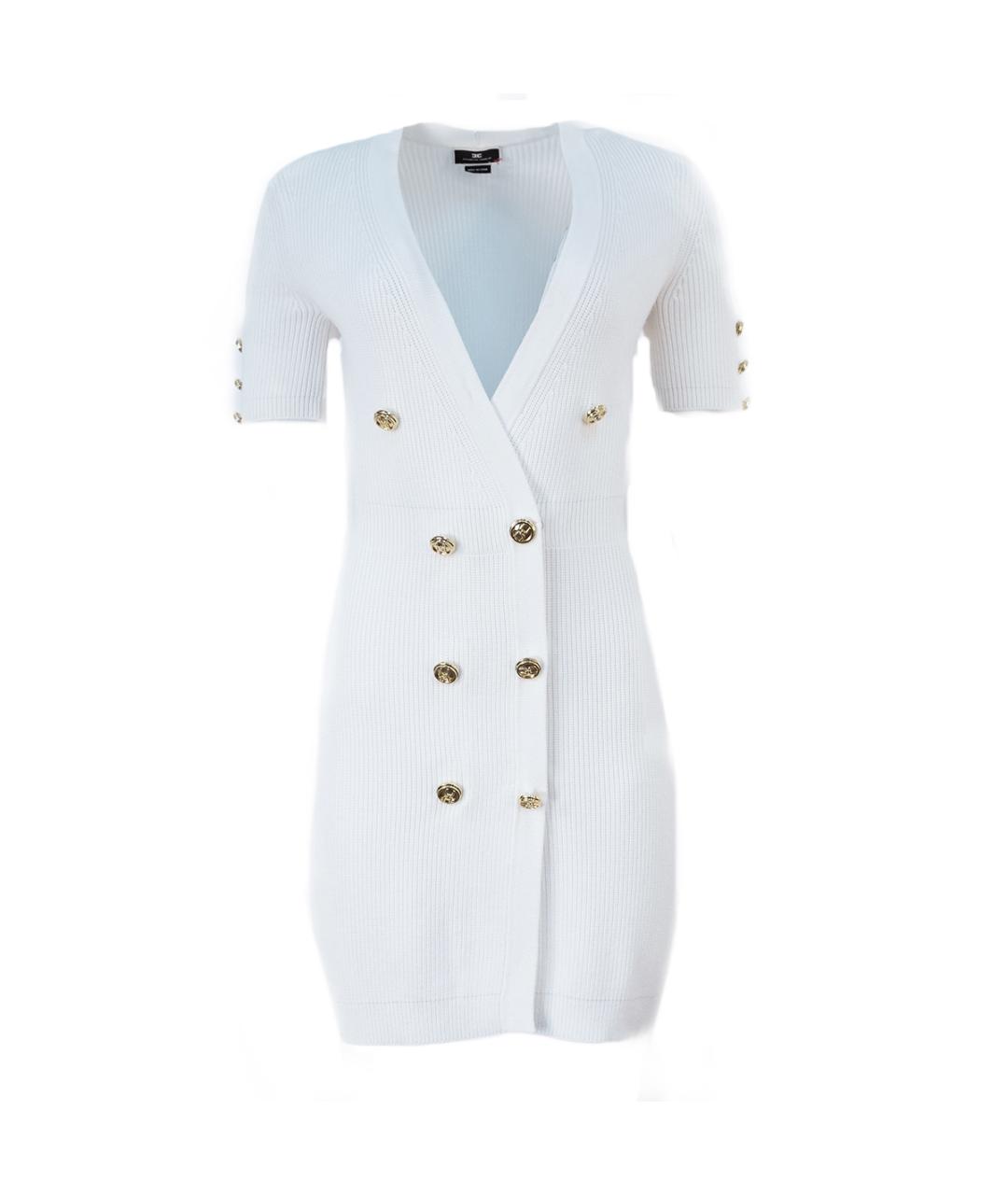 ELISABETTA FRANCHI Белое вискозное повседневное платье, фото 1