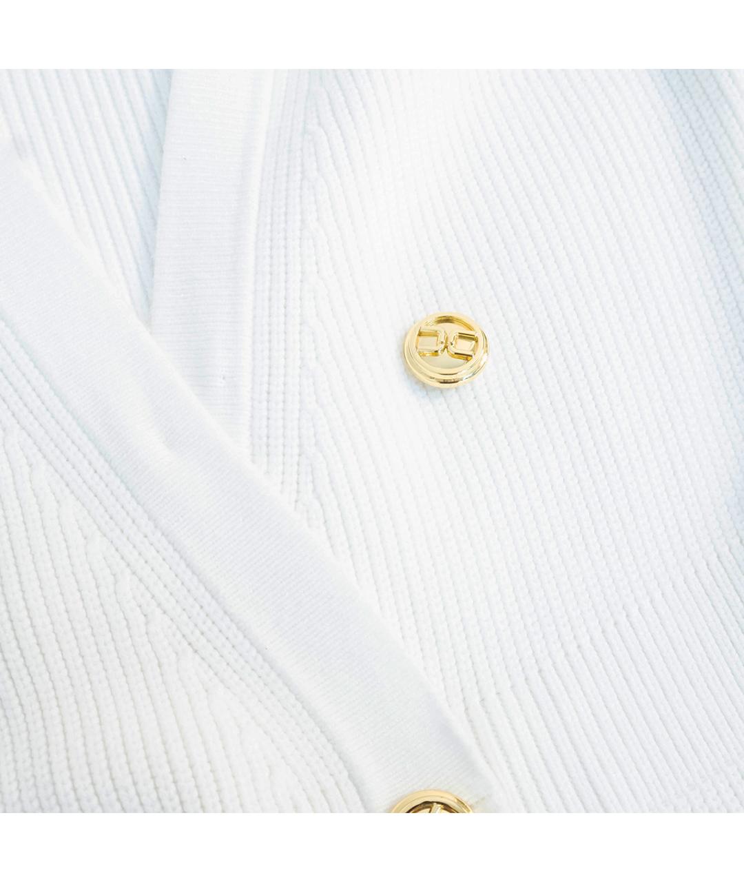 ELISABETTA FRANCHI Белое вискозное повседневное платье, фото 4