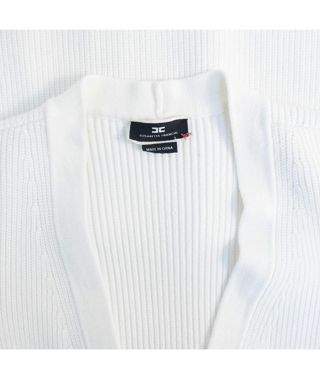 ELISABETTA FRANCHI Белое вискозное повседневное платье, фото 3