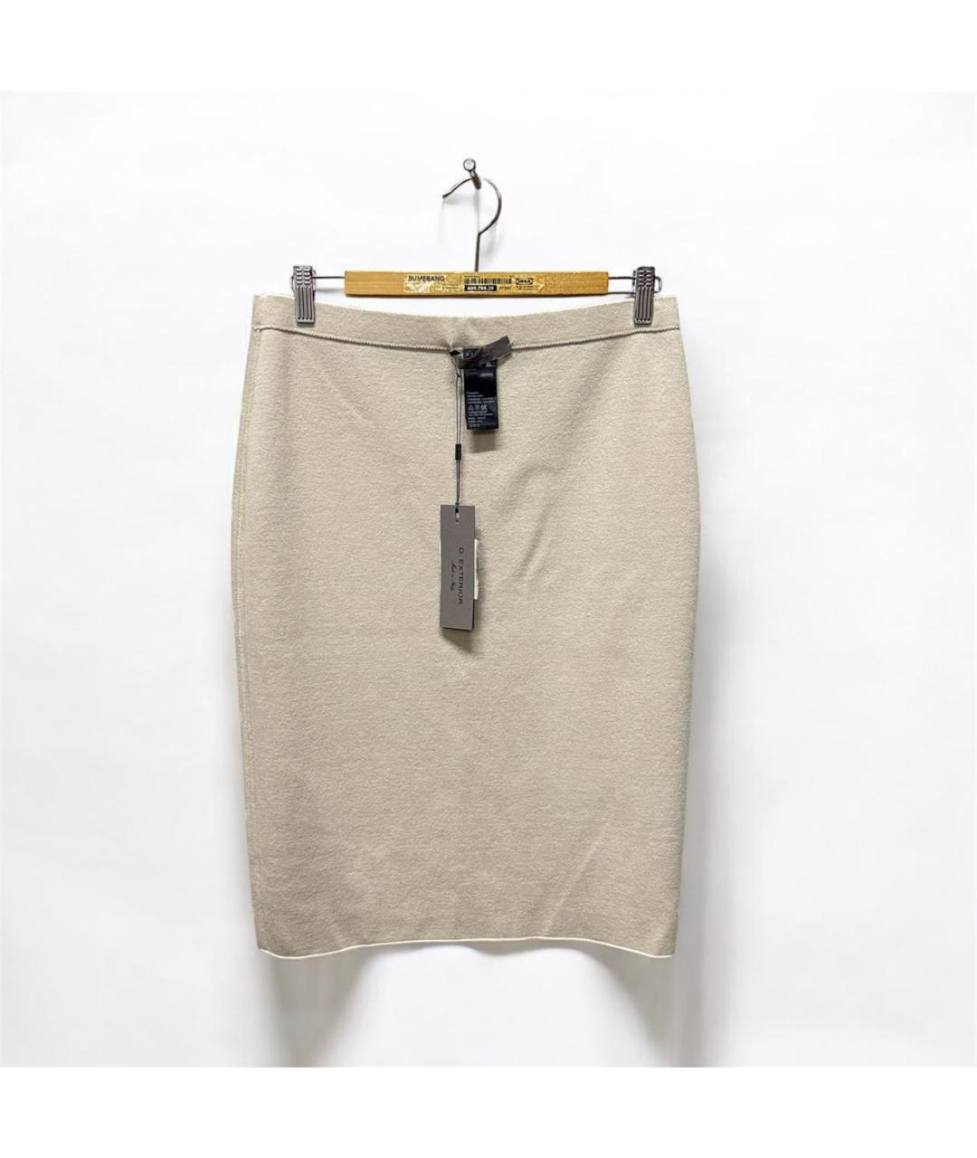 D.EXTERIOR Бежевая кашемировая юбка миди, фото 3