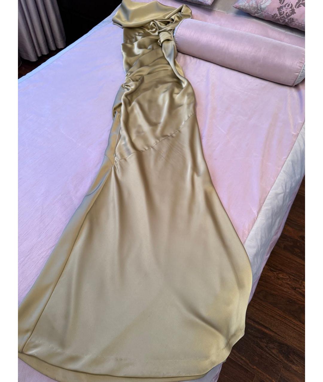 entire studios Золотое полиэстеровое вечернее платье, фото 3