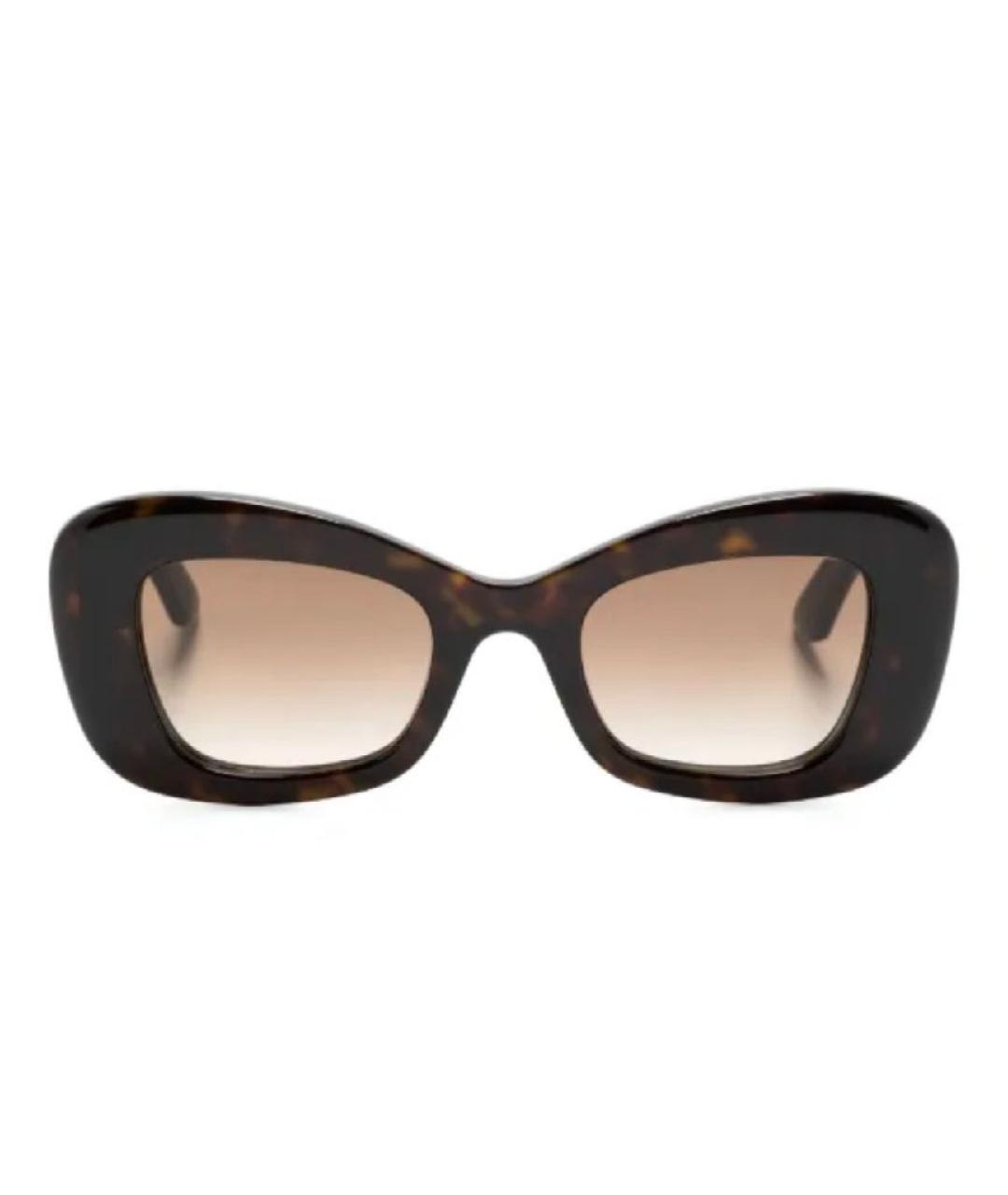 ALEXANDER MCQUEEN Коричневые пластиковые солнцезащитные очки, фото 4
