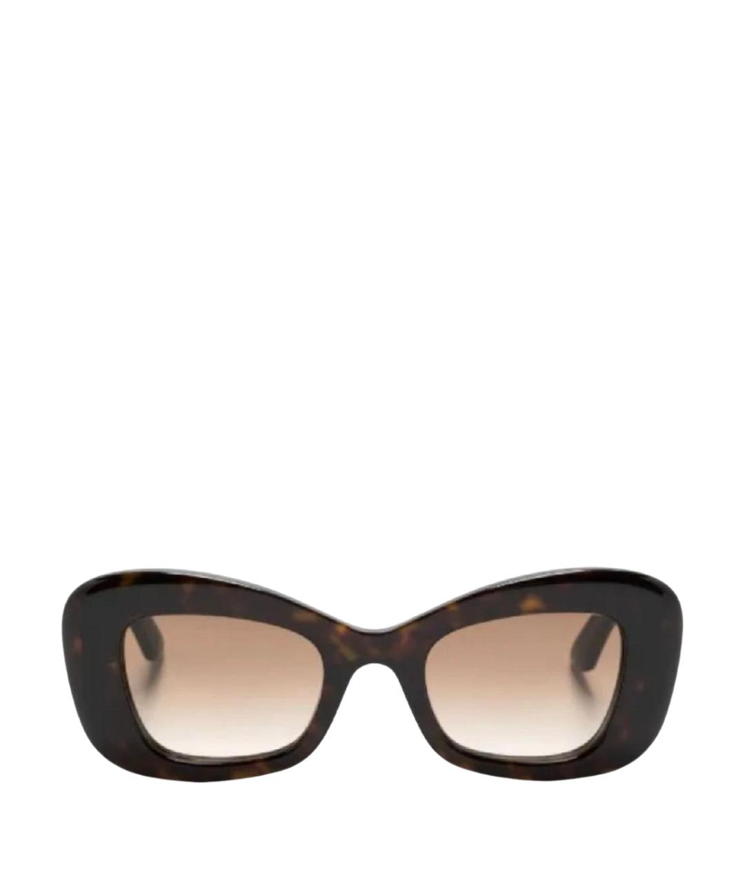ALEXANDER MCQUEEN Коричневые пластиковые солнцезащитные очки, фото 1