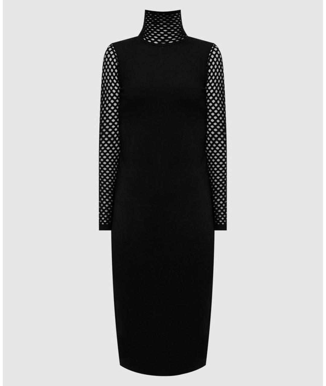 VALENTINO Черное вискозное повседневное платье, фото 5
