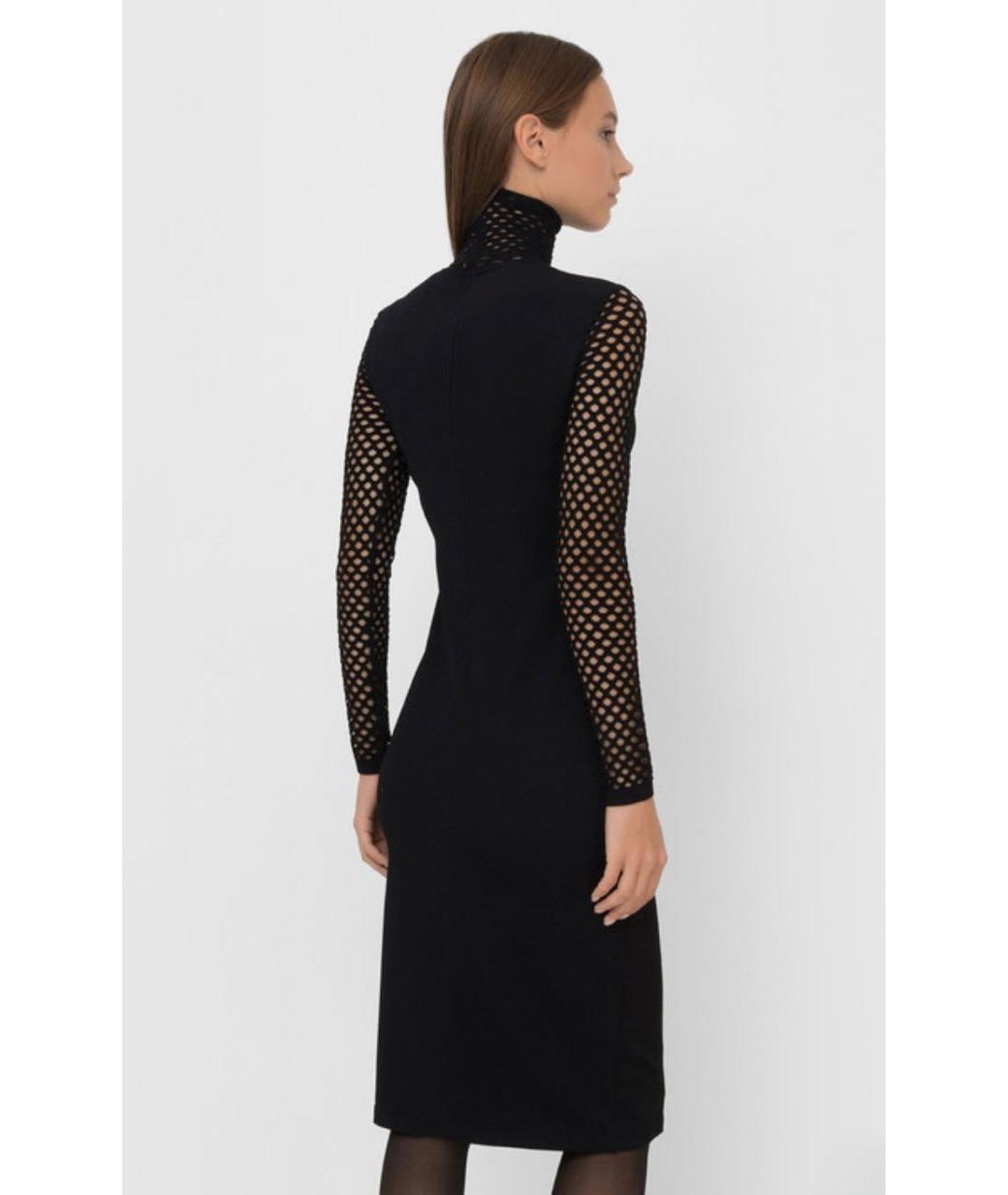 VALENTINO Черное вискозное повседневное платье, фото 2