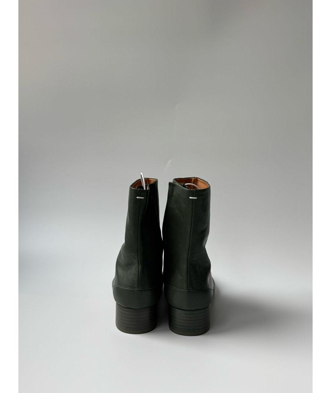 MAISON MARGIELA Хаки кожаные ботильоны, фото 4