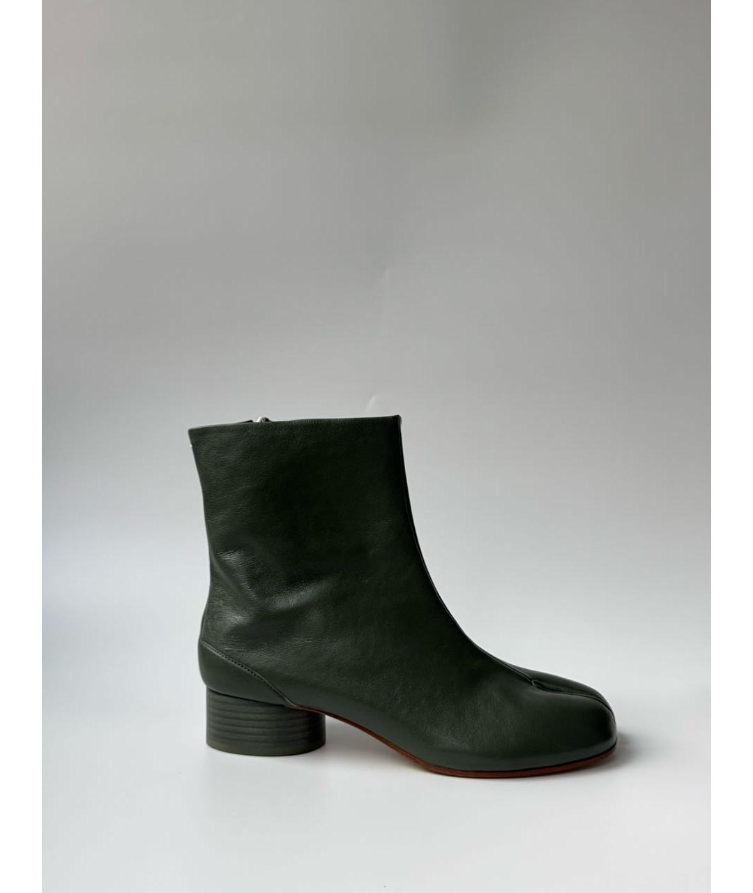 MAISON MARGIELA Хаки кожаные ботильоны, фото 8