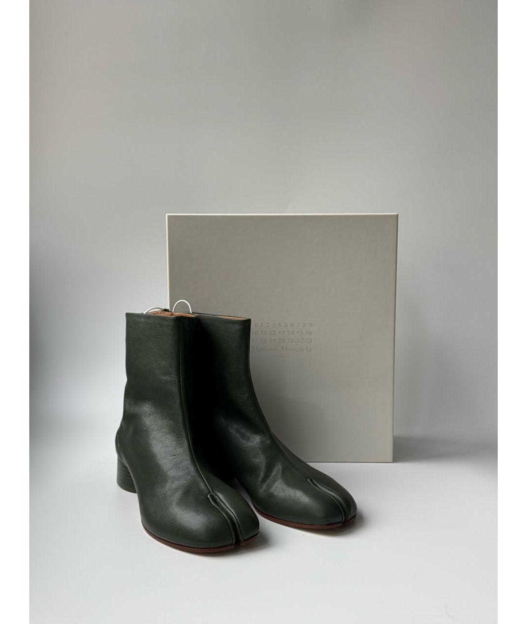 MAISON MARGIELA Хаки кожаные ботильоны, фото 7