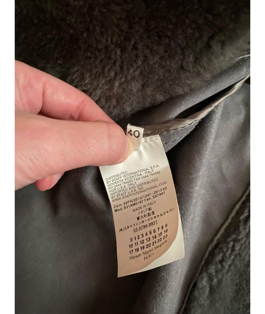 MAISON MARGIELA Антрацитовая замшевая дубленка, фото 6