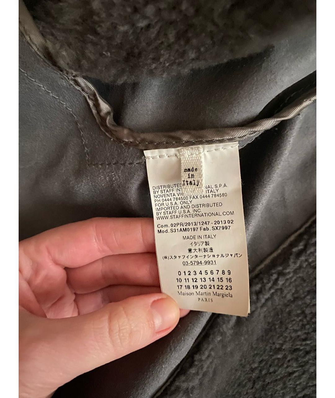 MAISON MARGIELA Антрацитовая замшевая дубленка, фото 5