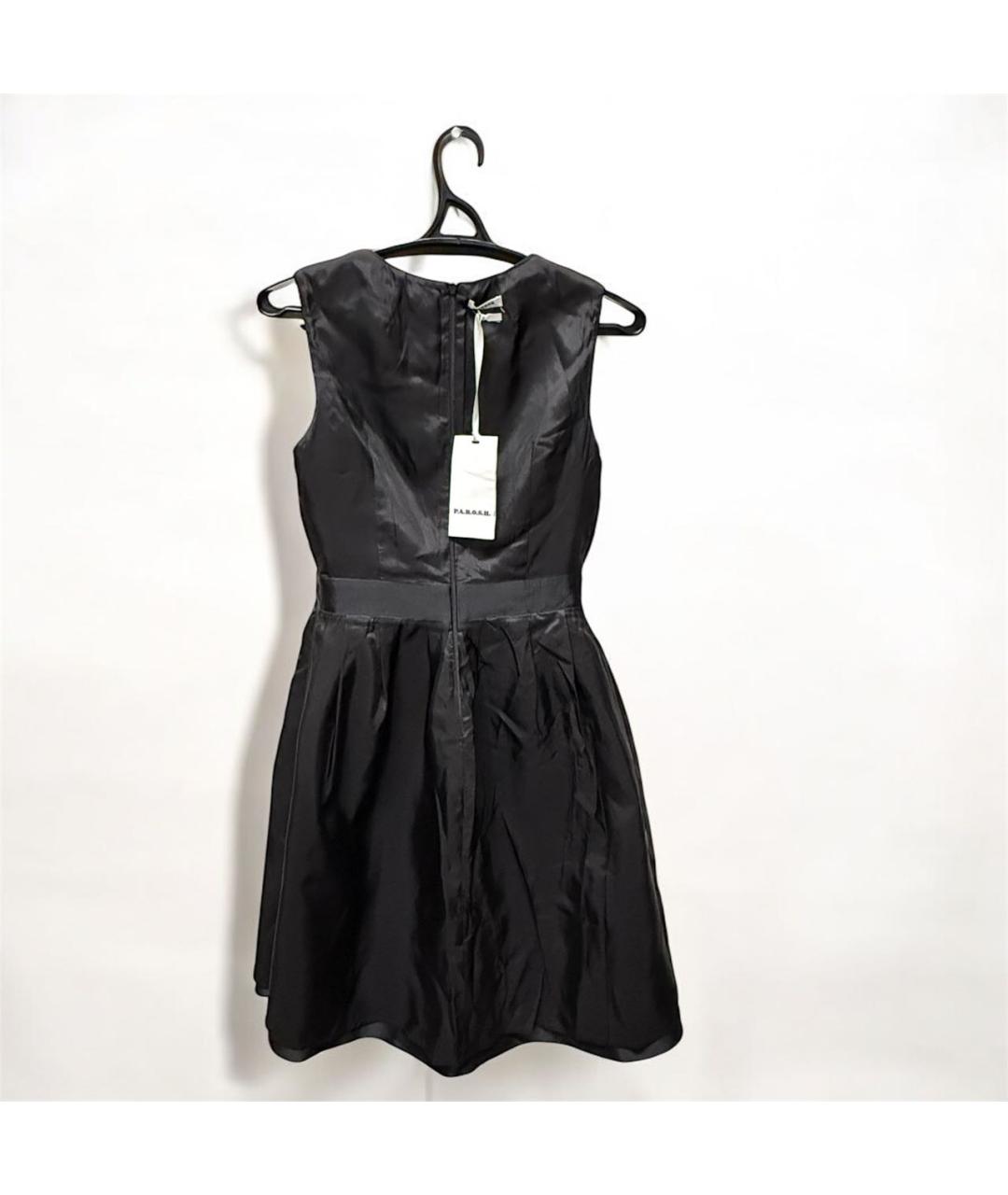 P.A.R.O.S.H. Черное полиэстеровое коктейльное платье, фото 3