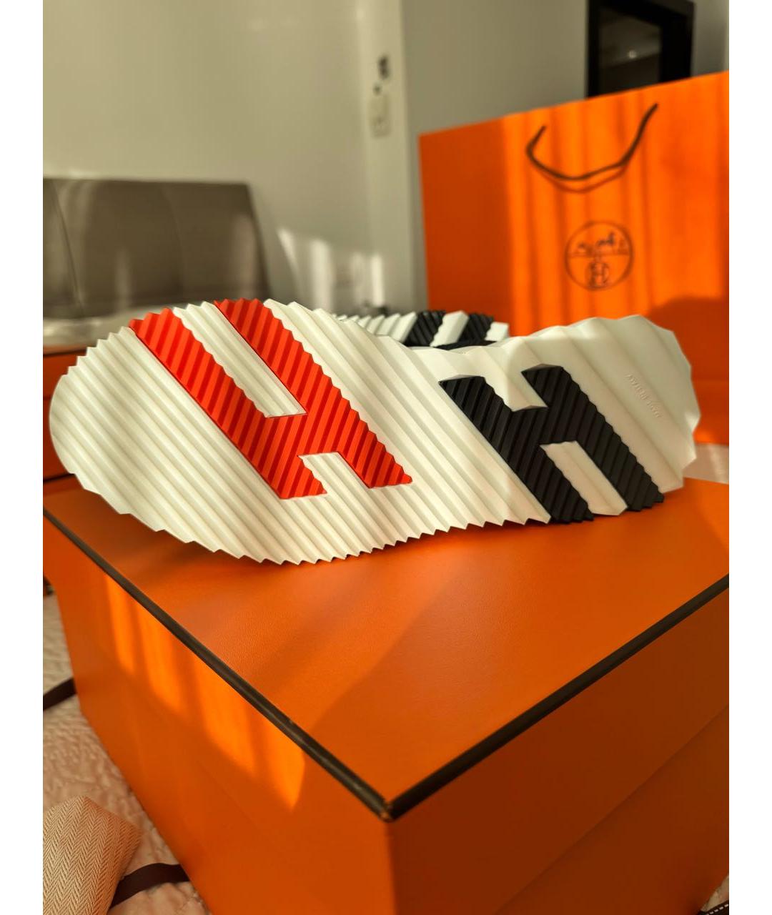 HERMES Черные кожаные низкие кроссовки / кеды, фото 6