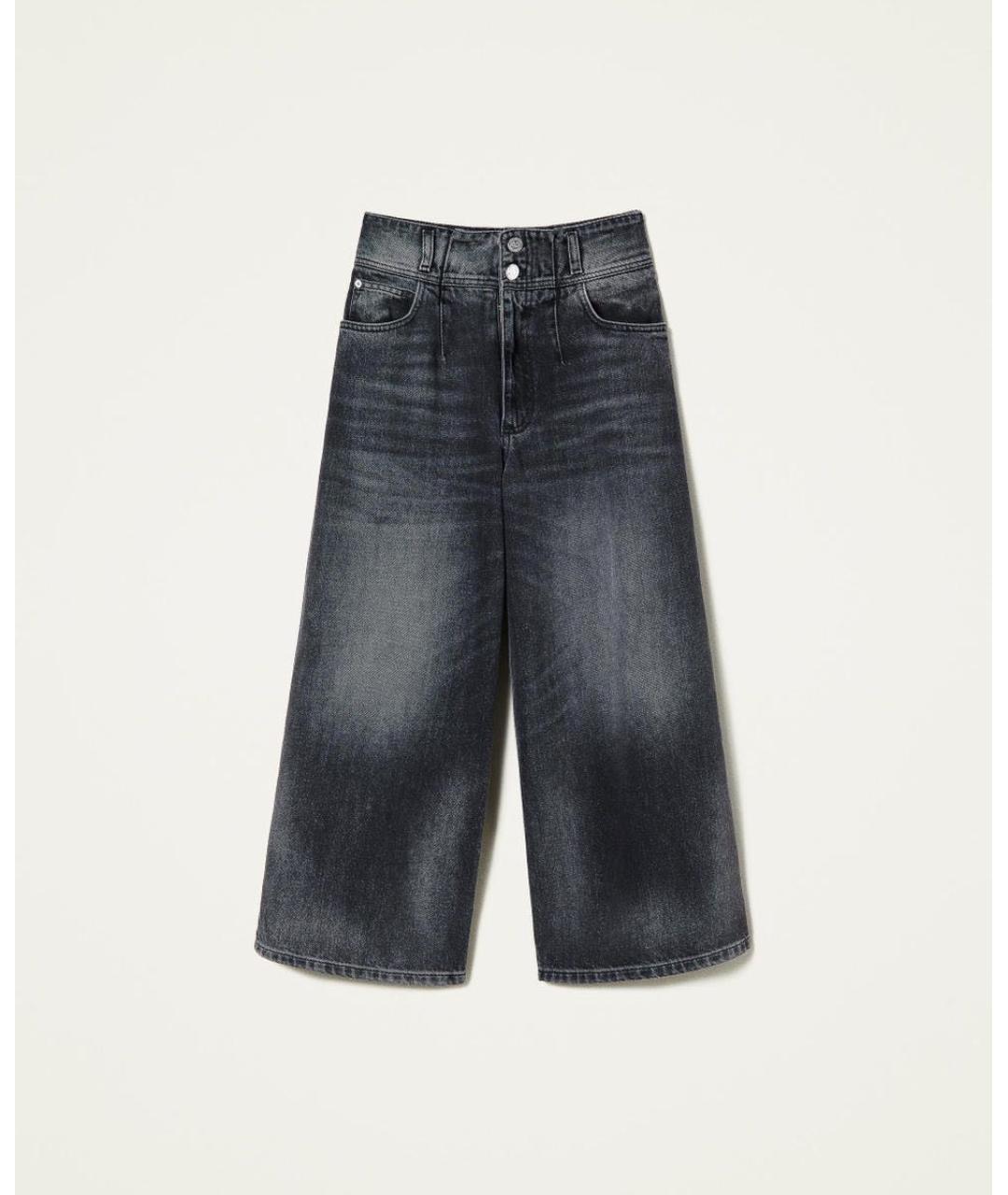 TWIN-SET Черные хлопковые прямые джинсы, фото 9