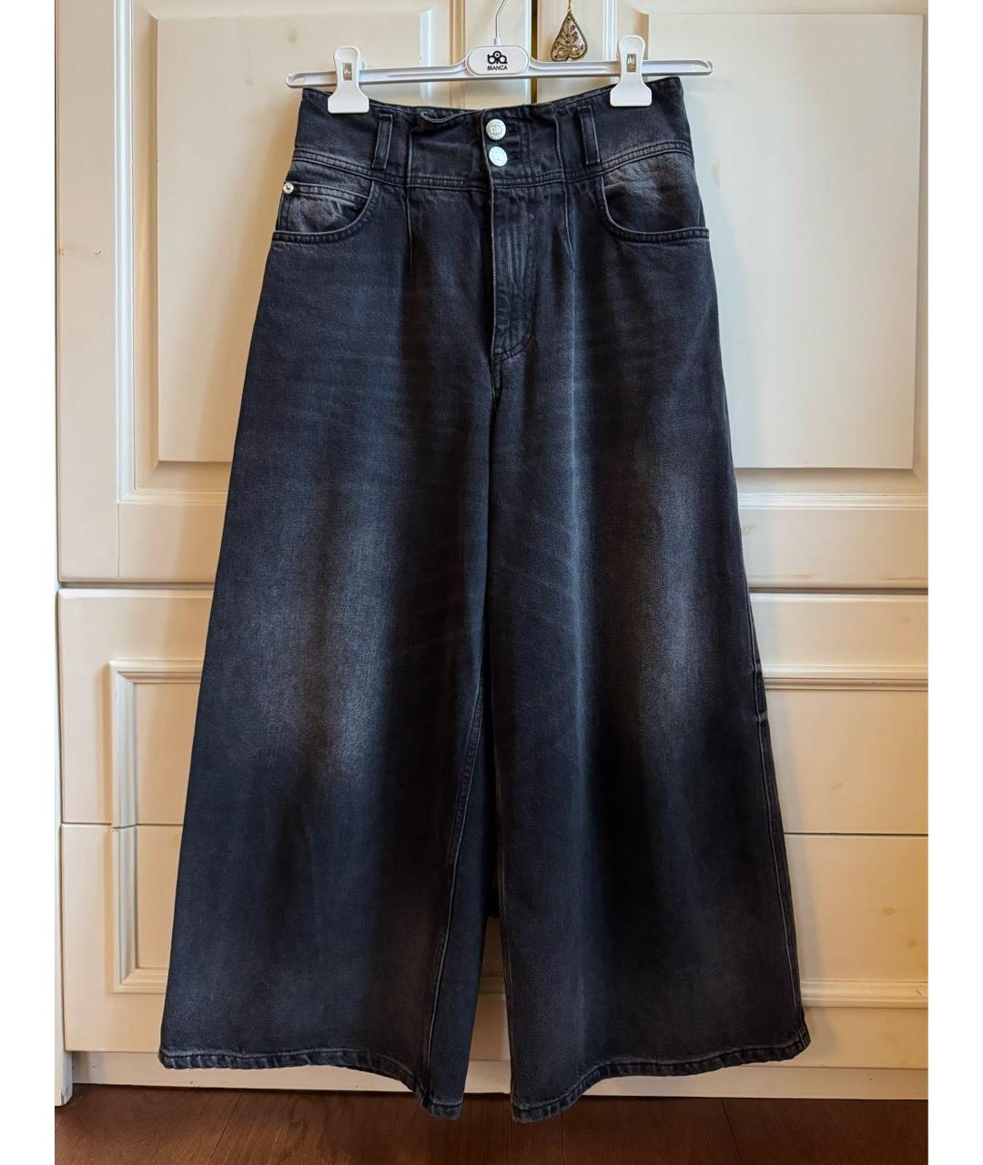 TWIN-SET Черные хлопковые прямые джинсы, фото 2