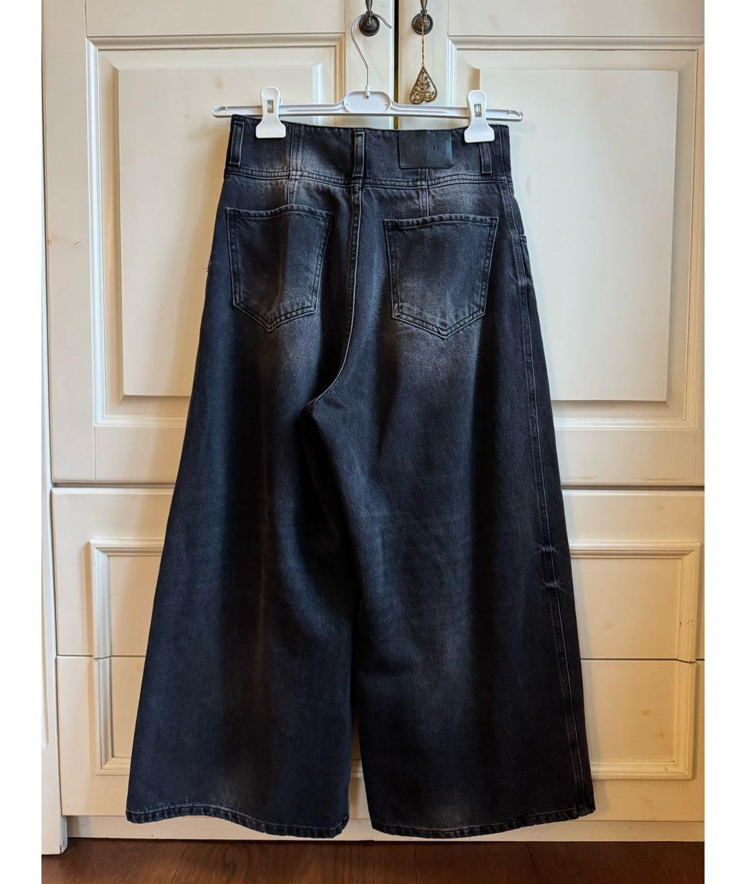 TWIN-SET Черные хлопковые прямые джинсы, фото 3