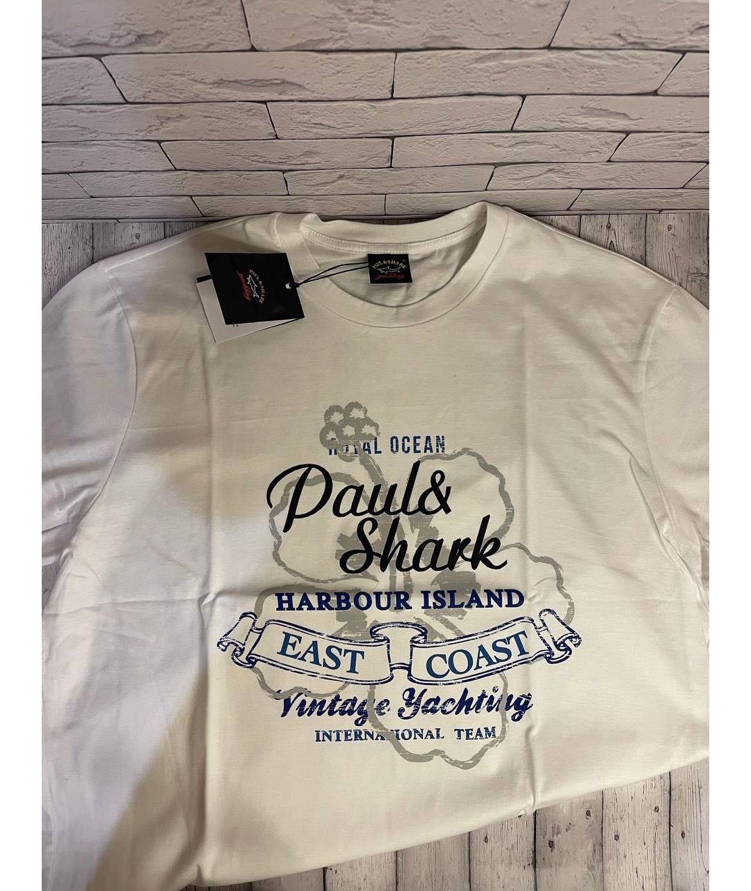 PAUL & SHARK Белая хлопковая футболка, фото 3