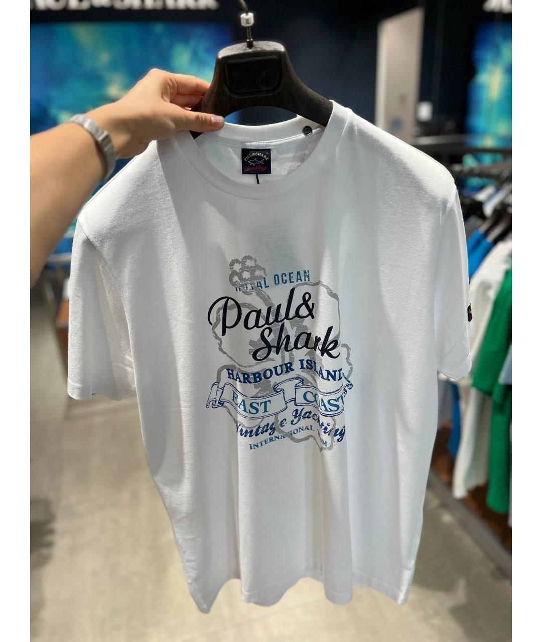 PAUL & SHARK Белая хлопковая футболка, фото 7