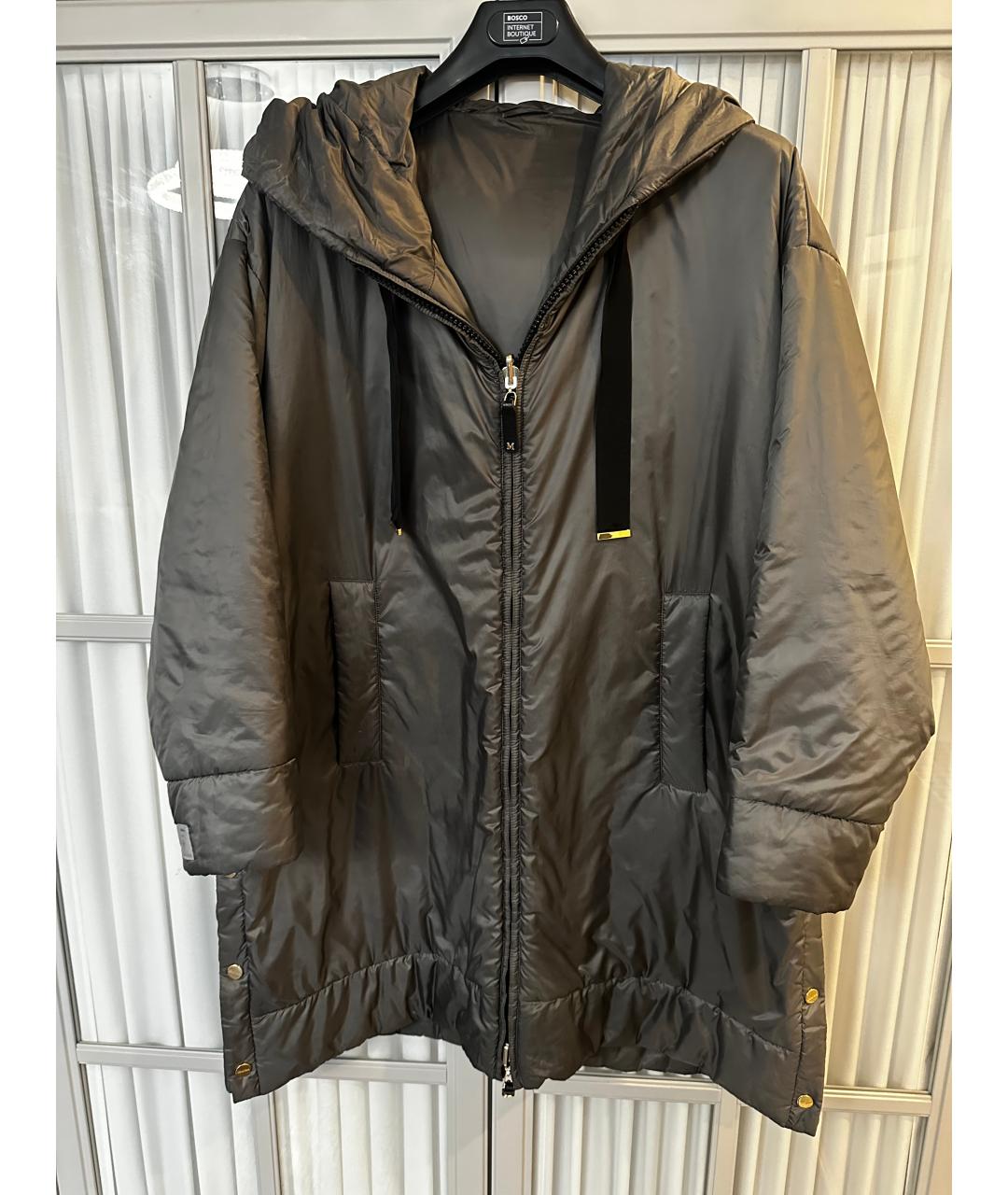 MAX MARA Серая полиэстеровая куртка, фото 5