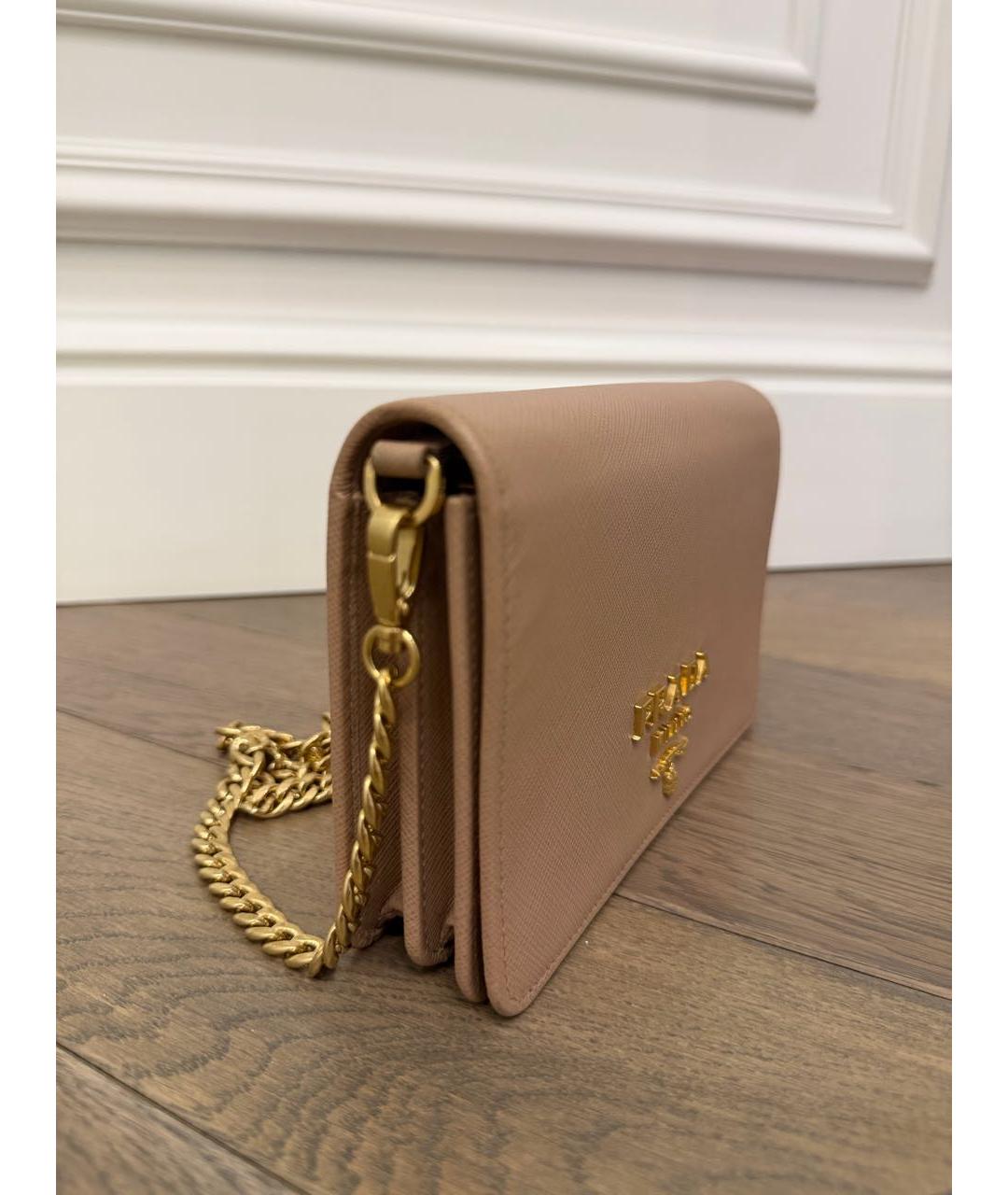 PRADA Бежевая кожаная сумка через плечо, фото 2