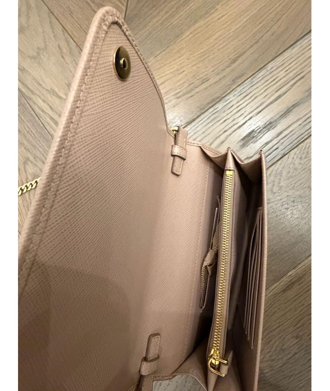 PRADA Бежевая кожаная сумка через плечо, фото 4
