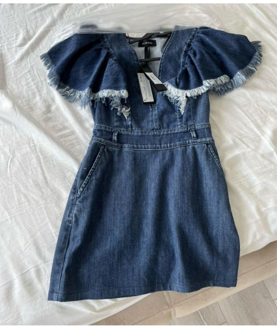 PINKO Синее деним повседневное платье, фото 6