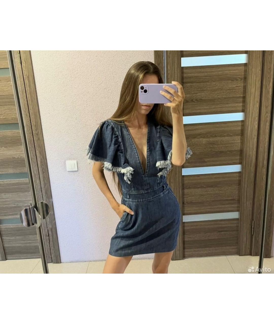 PINKO Синее деним повседневное платье, фото 4