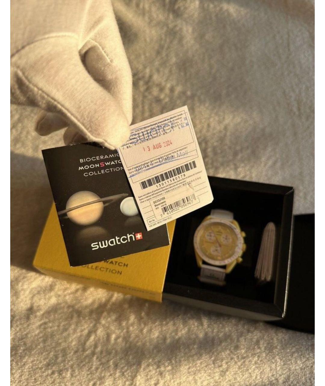 Swatch Желтые керамические часы, фото 5