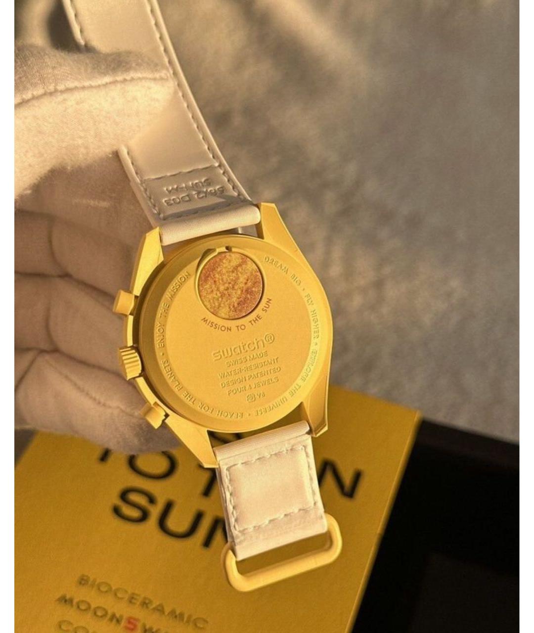 Swatch Желтые керамические часы, фото 3