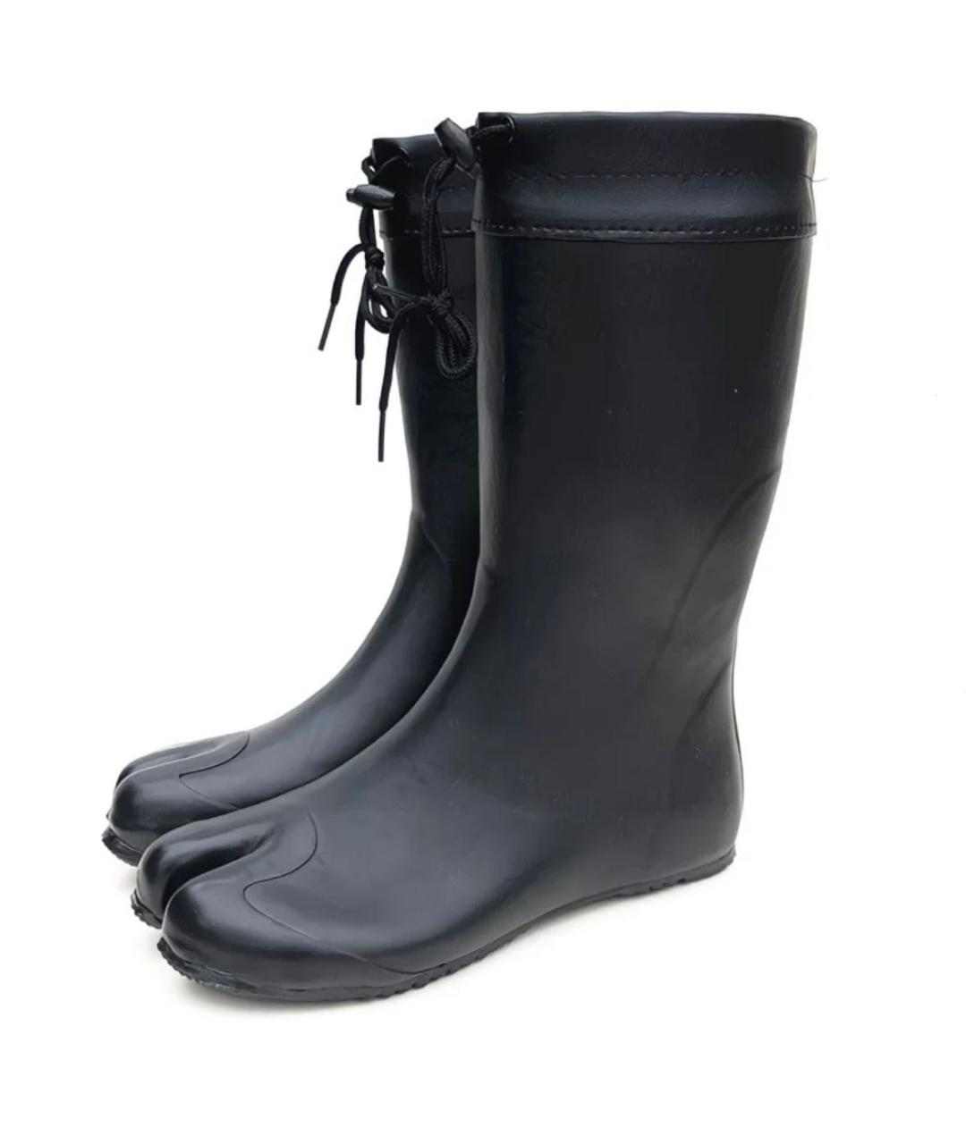 MAISON MARGIELA Черные резиновые высокие ботинки, фото 4