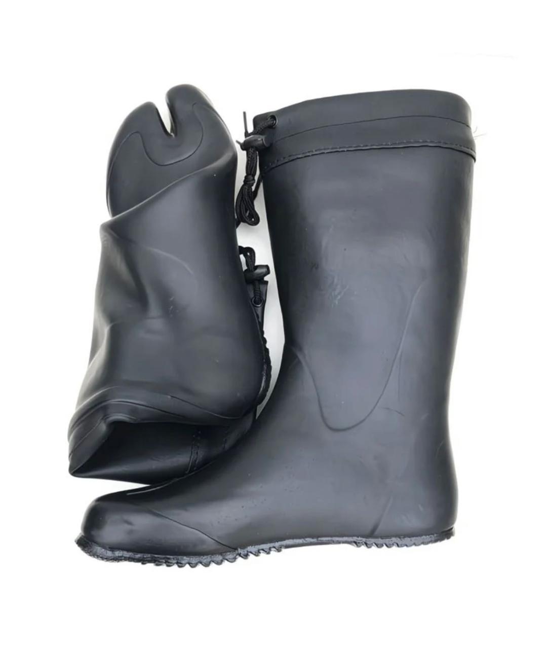 MAISON MARGIELA Черные резиновые высокие ботинки, фото 3