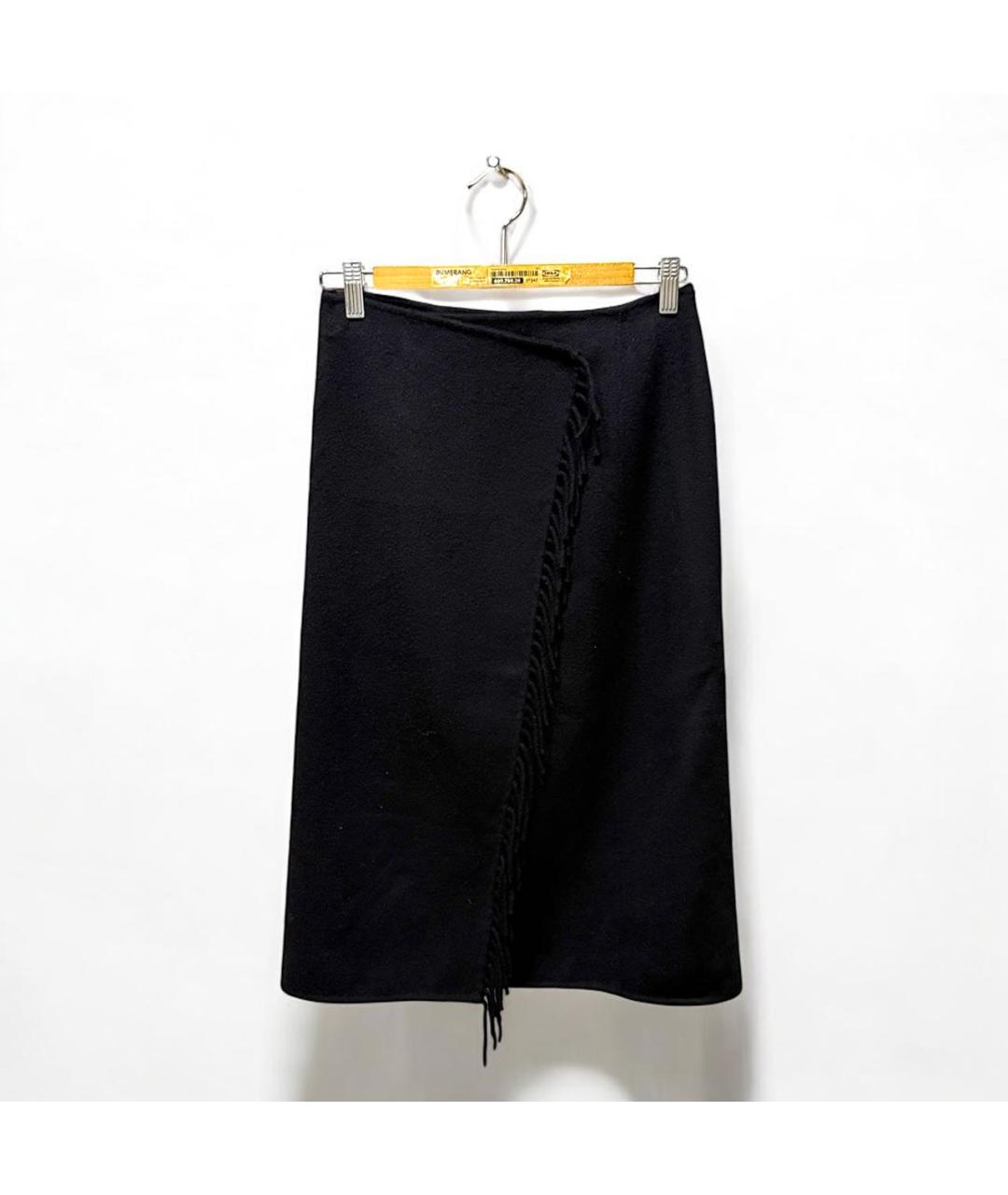 P.A.R.O.S.H. Черная шерстяная юбка миди, фото 5