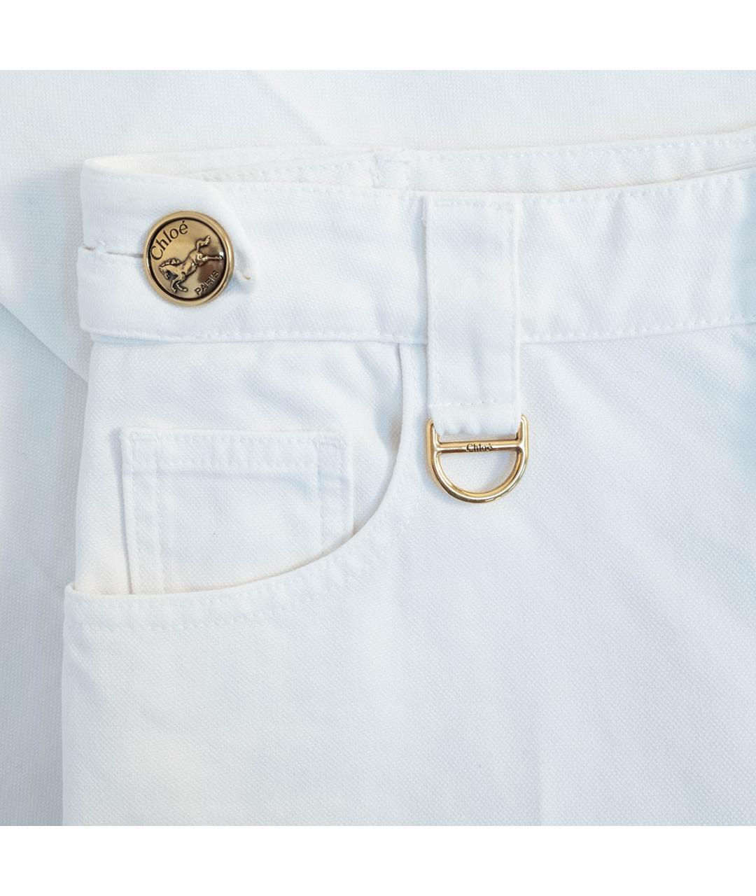 CHLOE Белые хлопковые прямые джинсы, фото 5