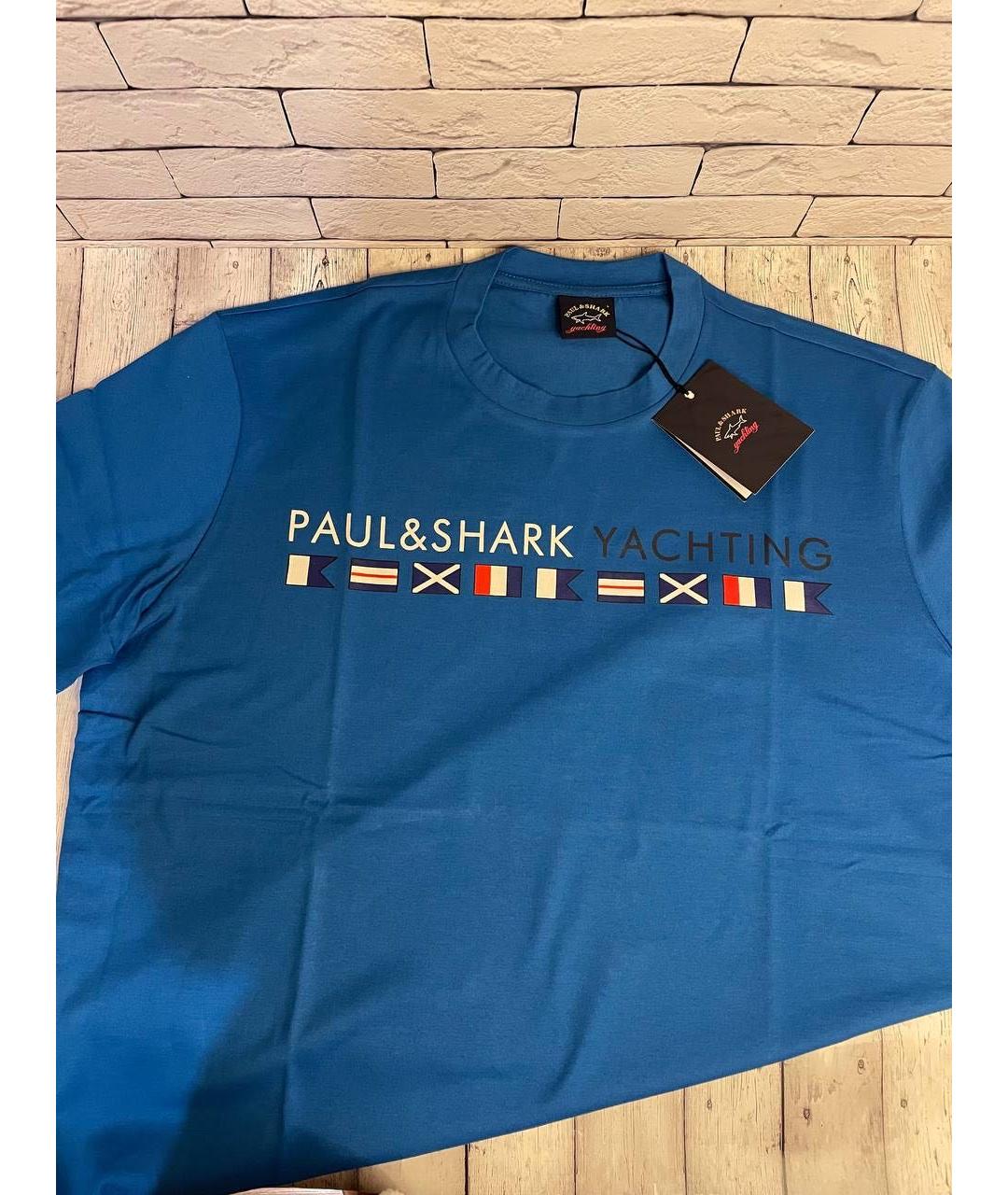 PAUL & SHARK Синяя хлопковая футболка, фото 2