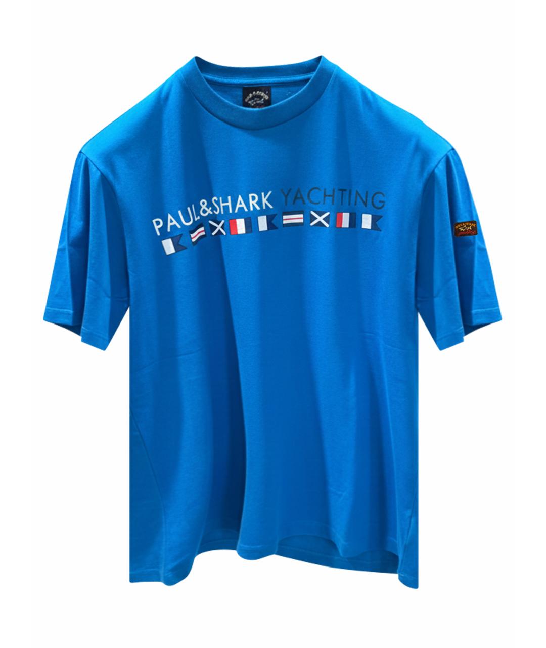 PAUL & SHARK Синяя хлопковая футболка, фото 1
