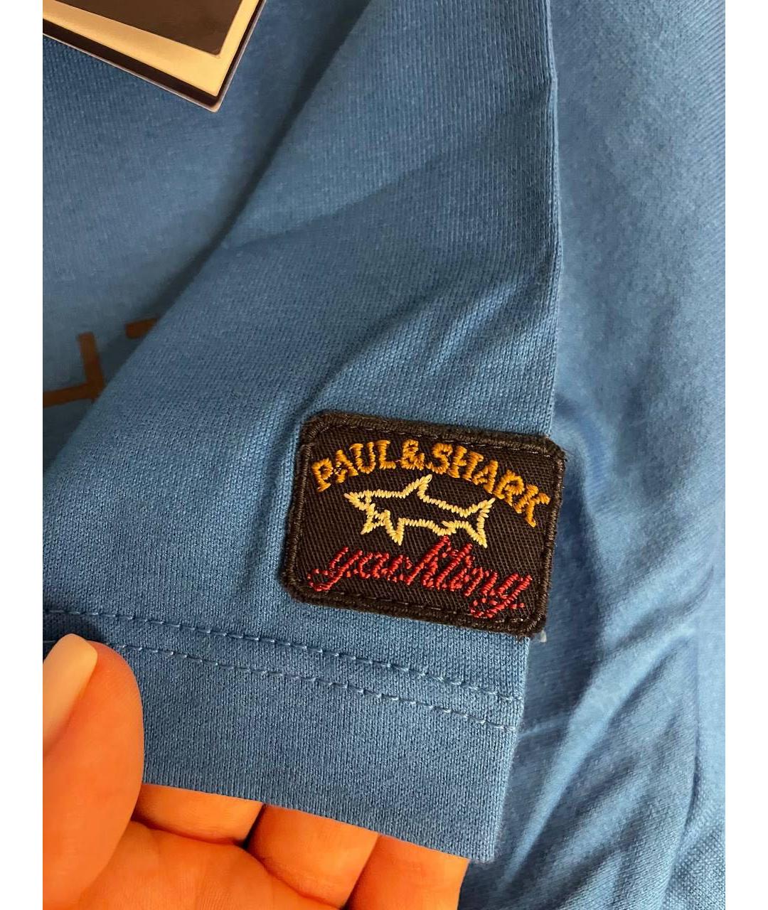 PAUL & SHARK Синяя хлопковая футболка, фото 4