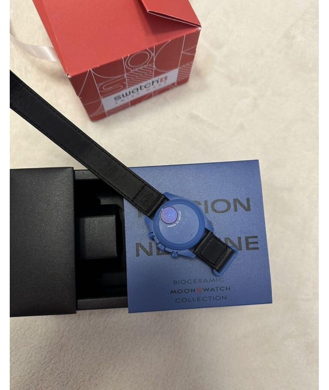 Swatch Синие керамические часы, фото 5