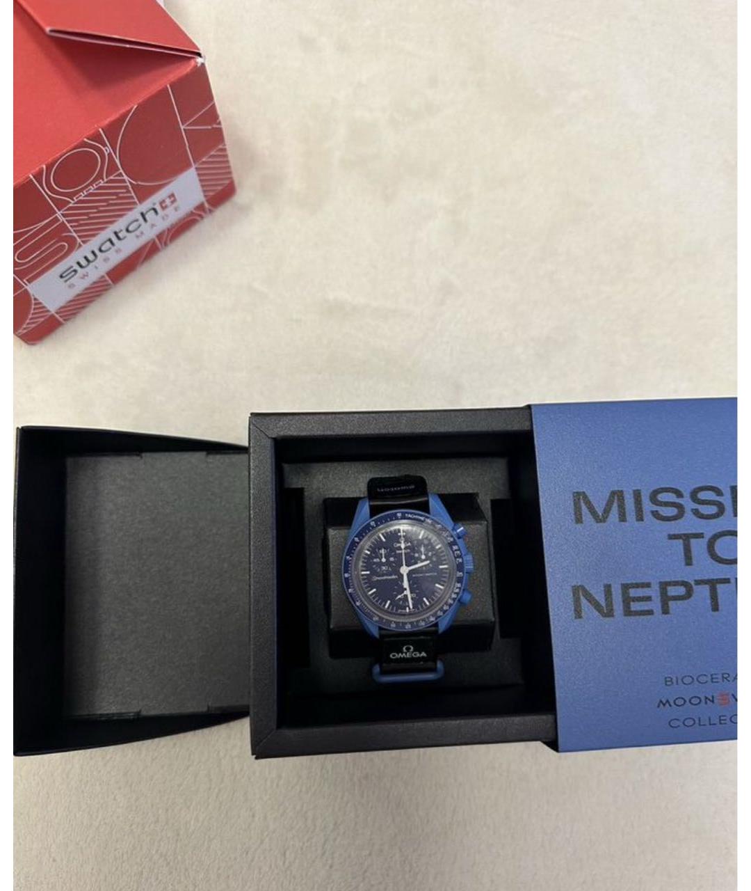 Swatch Синие керамические часы, фото 2