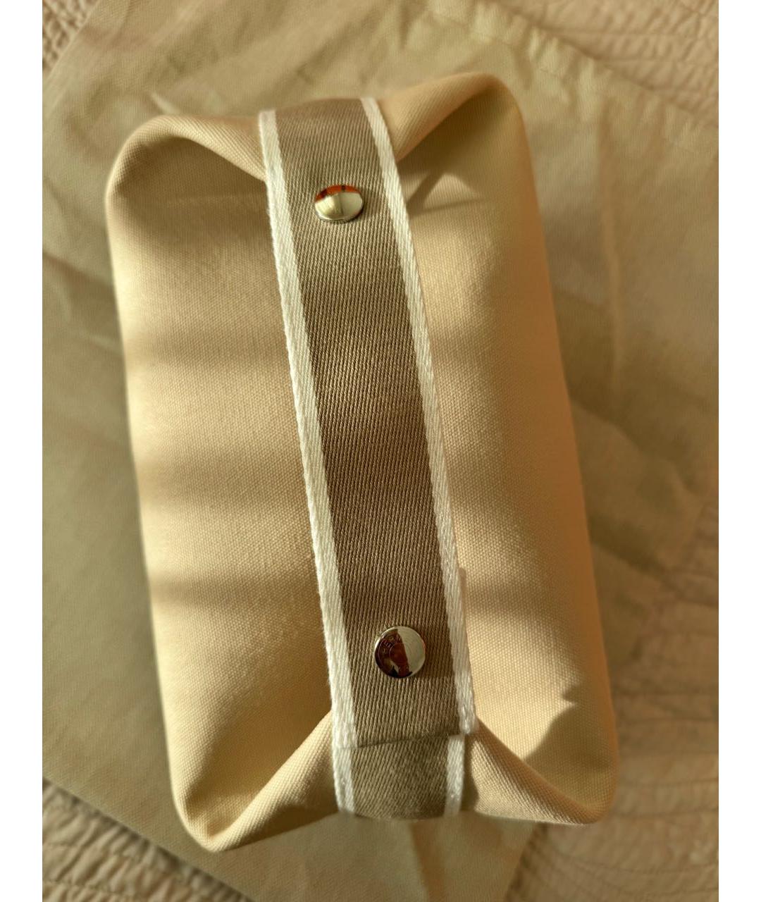 HERMES Бежевая тканевая косметичка, фото 2