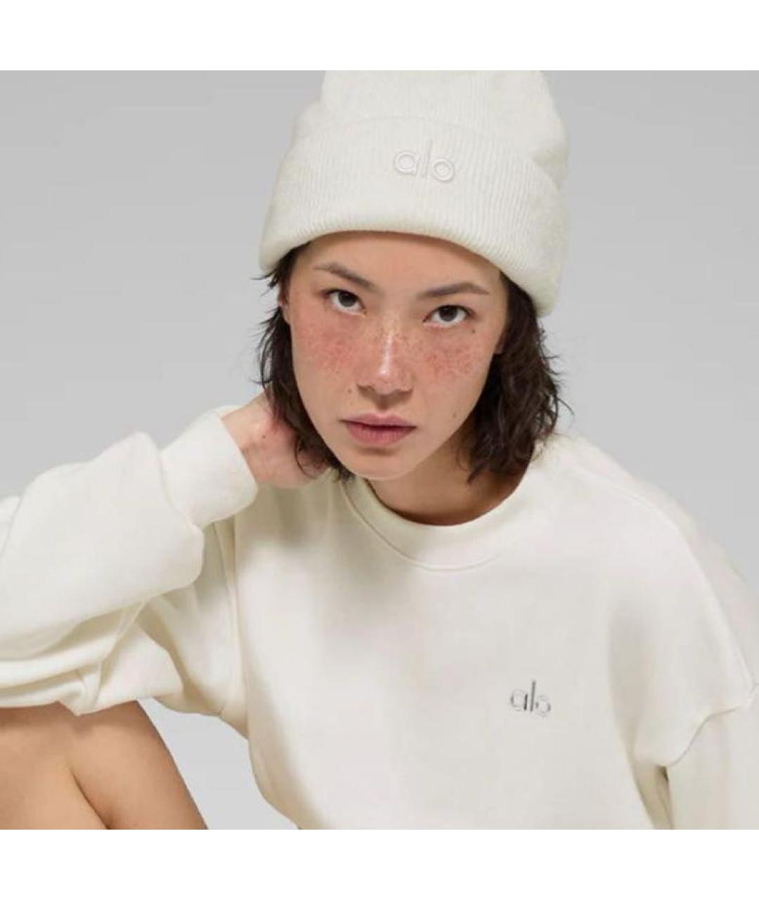 ALO YOGA Бежевая шерстяная шапка, фото 3