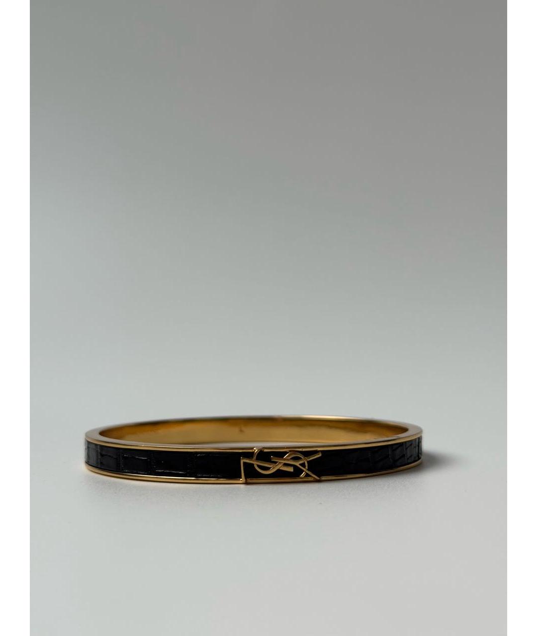 SAINT LAURENT Черный латунный браслет, фото 8