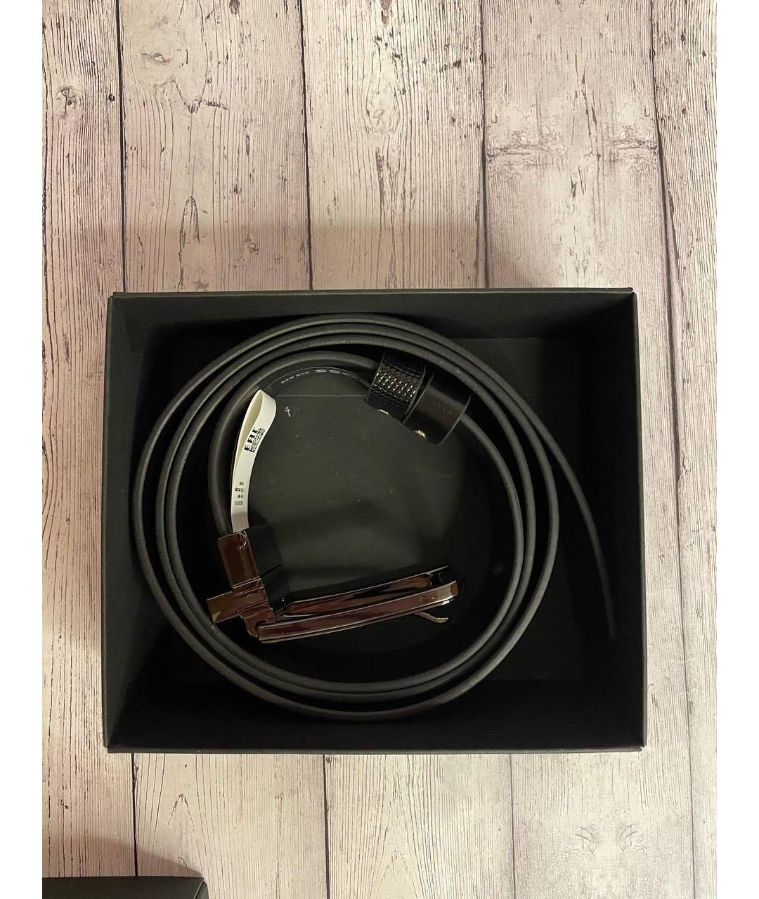 HUGO BOSS Черный кожаный ремень, фото 2