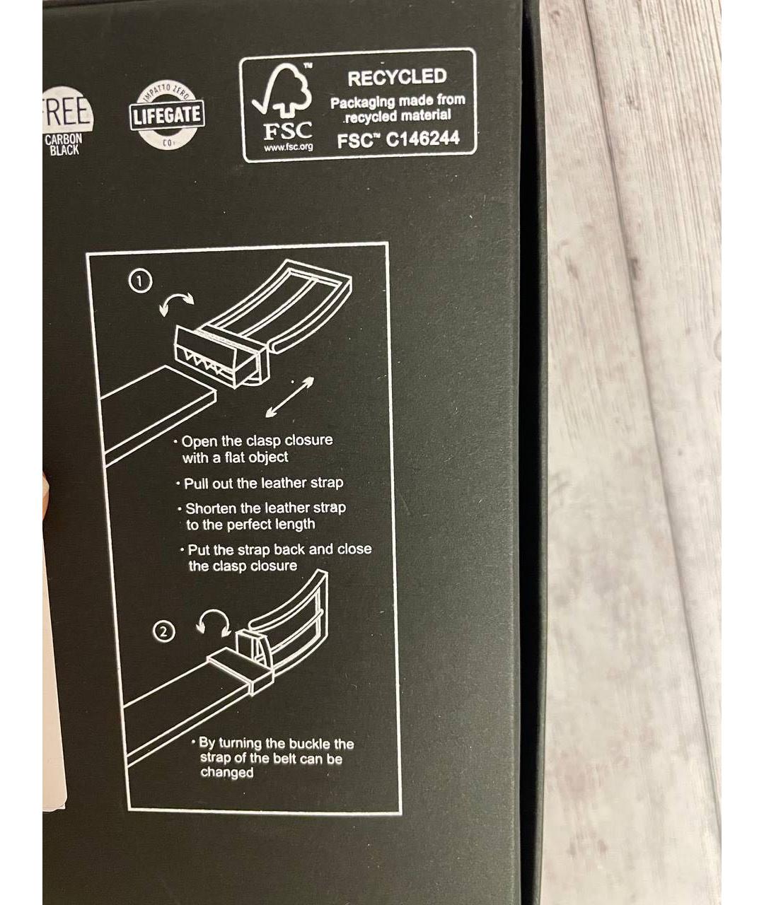 HUGO BOSS Черный кожаный ремень, фото 4