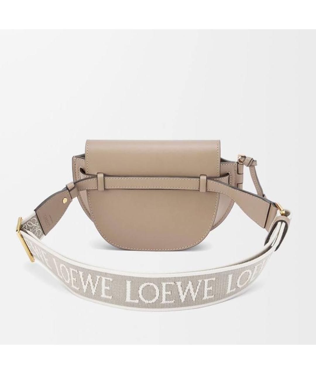 LOEWE Бежевая кожаная сумка через плечо, фото 2