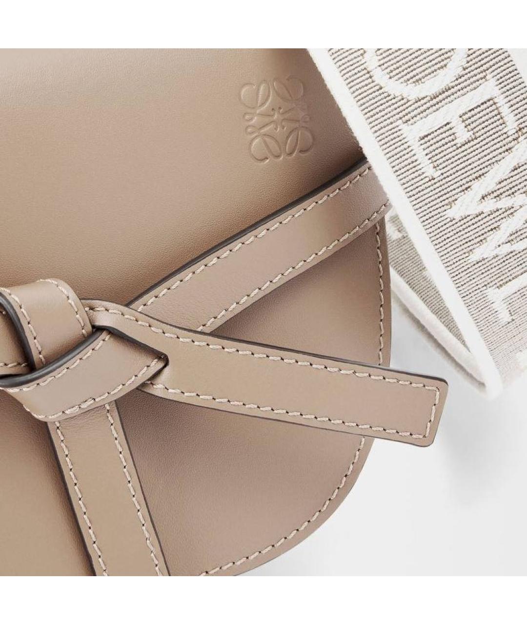 LOEWE Бежевая кожаная сумка через плечо, фото 3