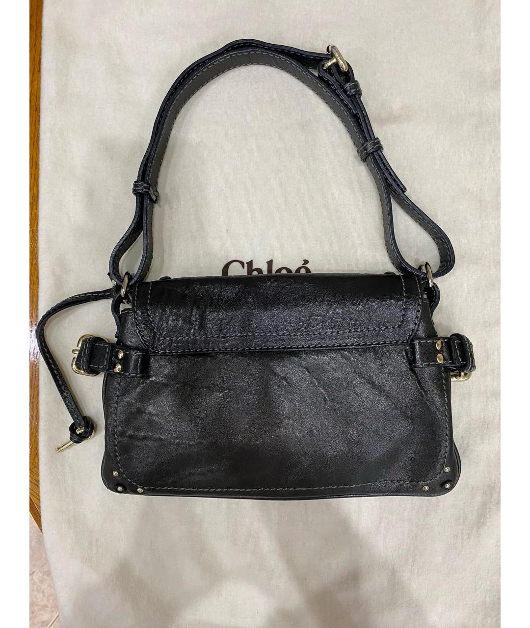 CHLOE Черная кожаная сумка с короткими ручками, фото 2