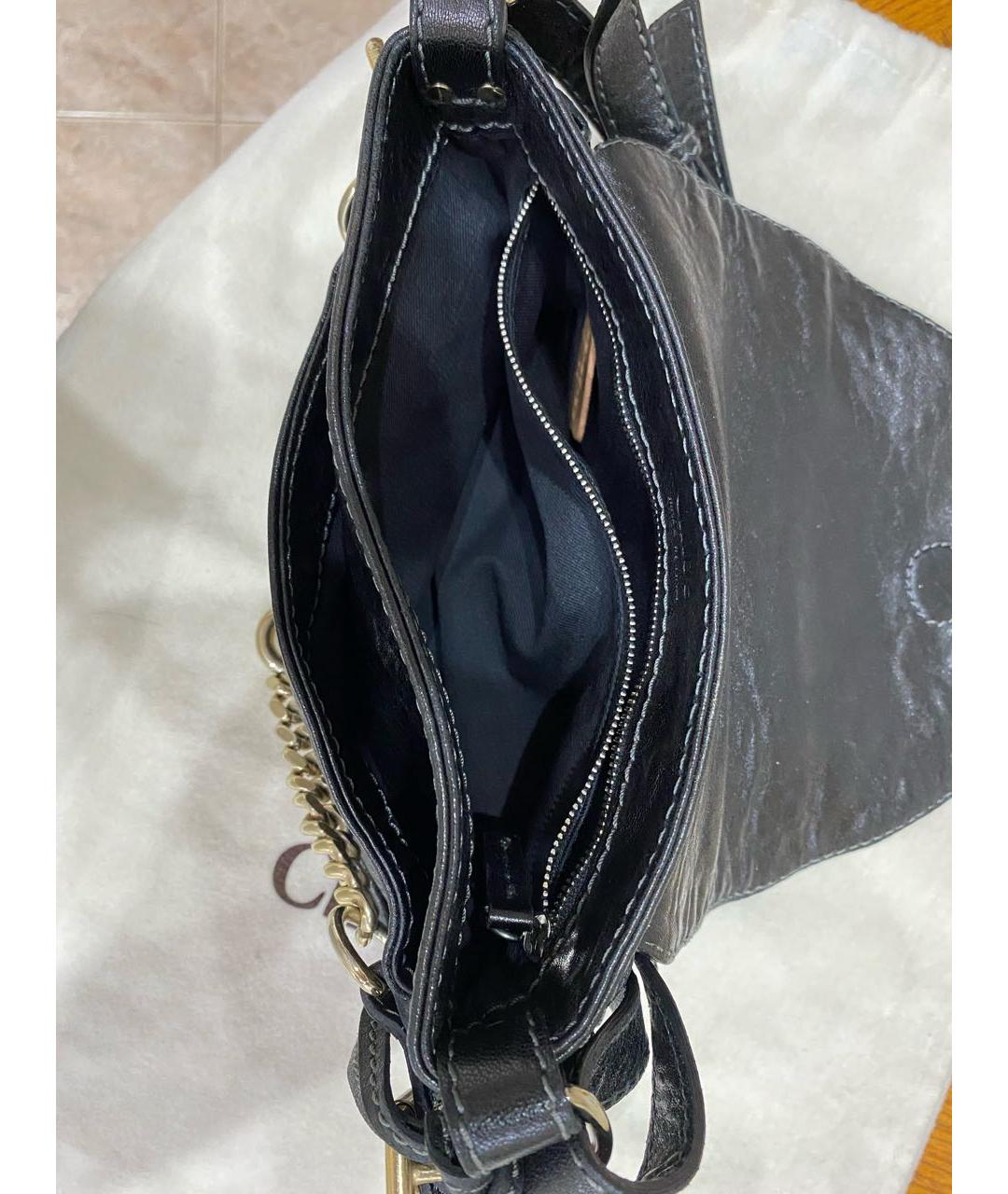CHLOE Черная кожаная сумка с короткими ручками, фото 4