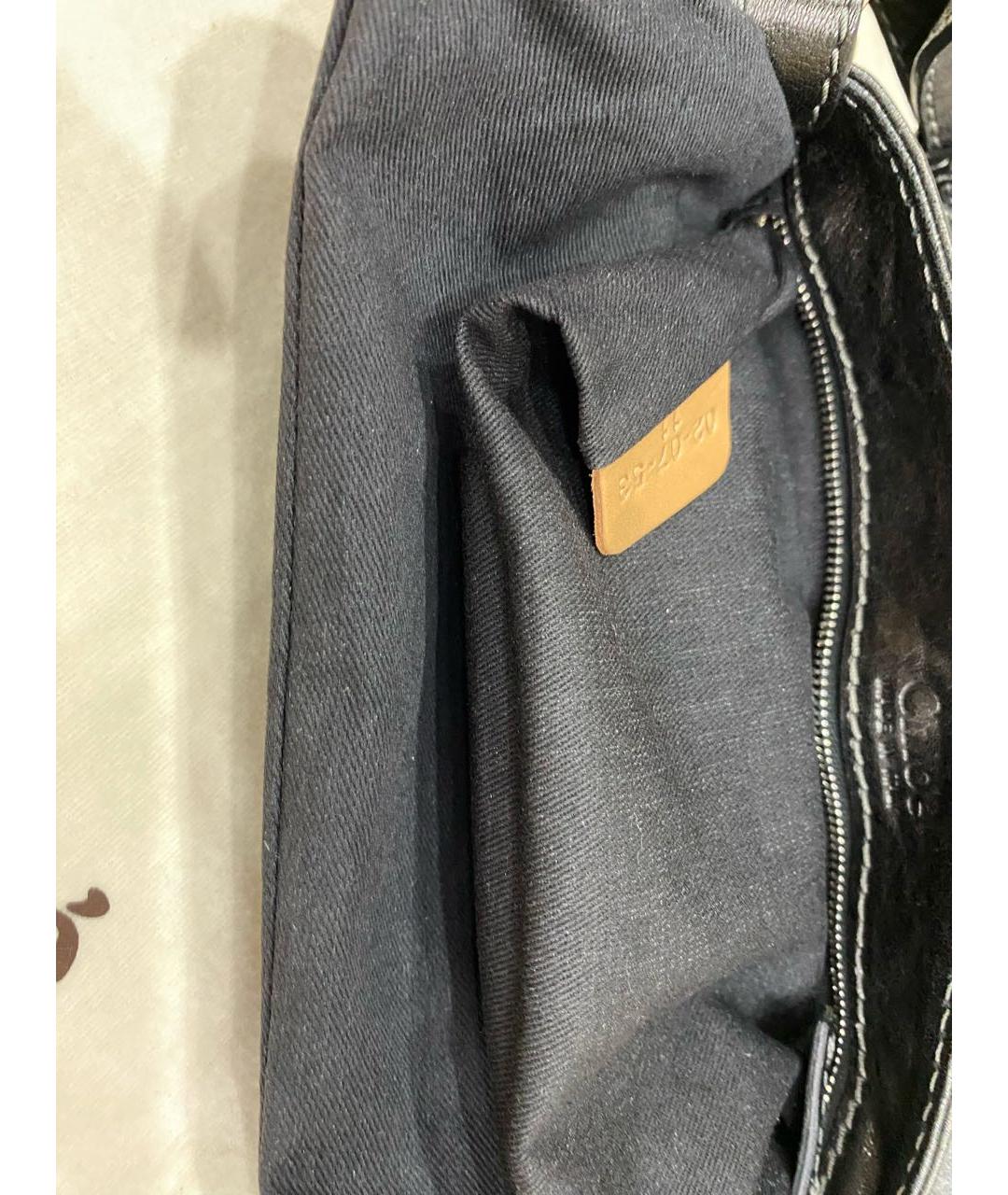 CHLOE Черная кожаная сумка с короткими ручками, фото 7